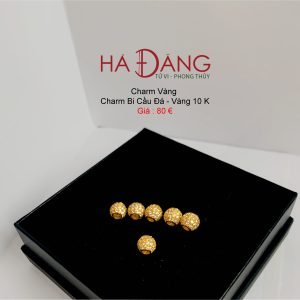 Charm Vàng 10K- Bi Cầu Đá